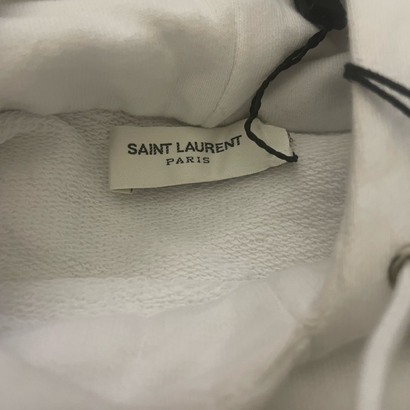 SAINT LAURENT RIVE GAUCHE WHITE HOODIE SZ S - Picture 10 of 11